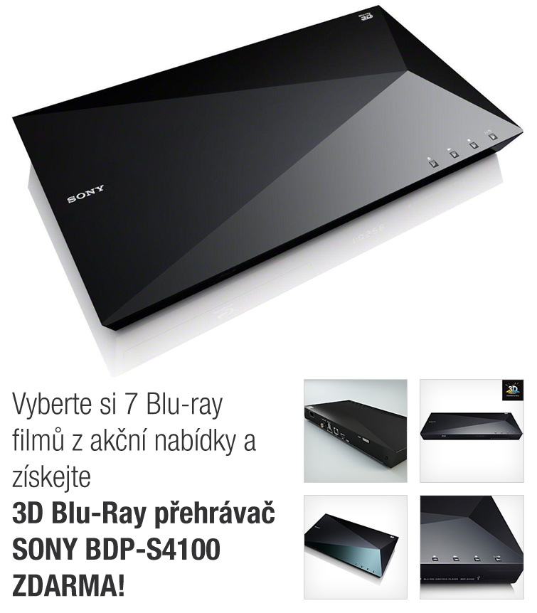 Vyberte si 7 Blu-ray film� z ak�n� nab�dky a z�skejte 3D Blu-Ray p�ehr�va� SONY BDP-S4100 ZDARMA!