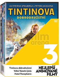 NEJLEP�� ANIMOVAN� FILMY: Velk� V�no�n� j�zda, Tintinova dobrodru�stv�, Hotel Transylvanie KOLEKCE 3DVD